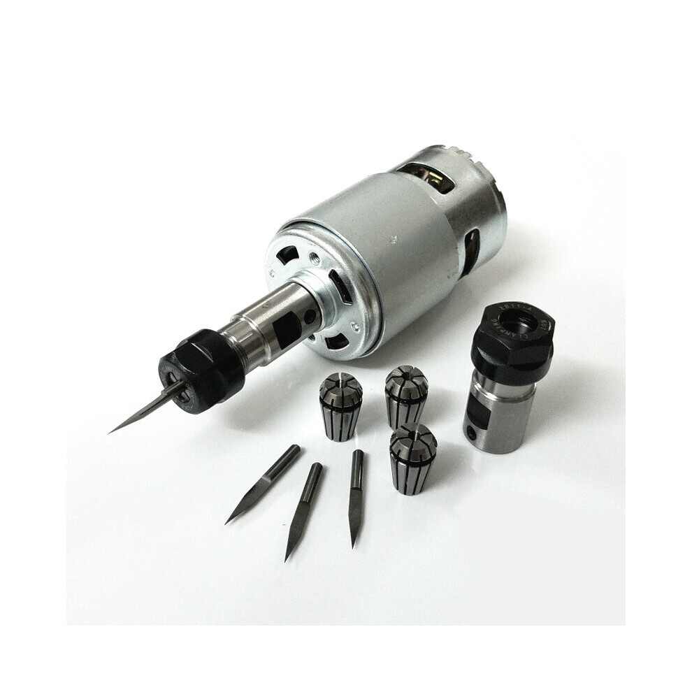 775 Dc Motor With Er11 Extension Rod Carving Knife 12-36V 4000-12000 Rpm Engraving Machine Ball Bearing Spindle Motor For Cnc 5063131498936
