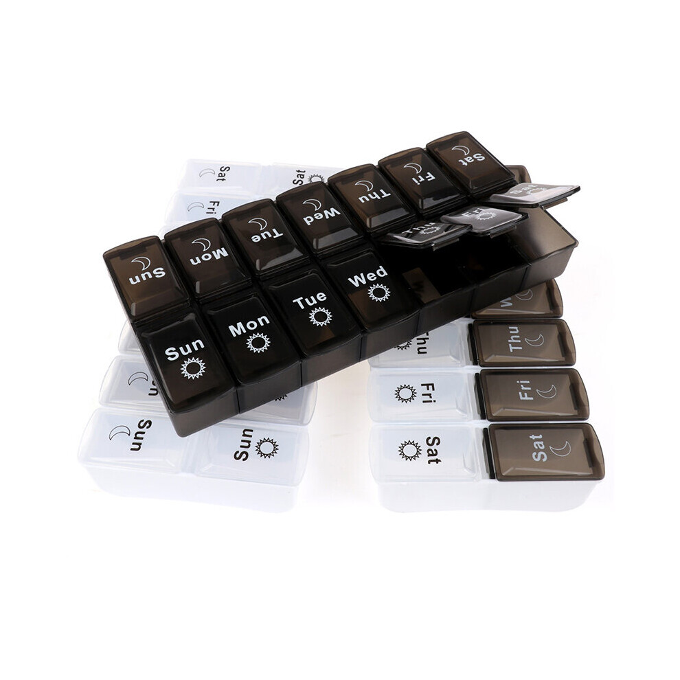 Wejoy 7 Days Pill Box Case Organizer Weekly Pillbox Portable 7/14 Grids Medicine Drugs Candy Box Container For Travel