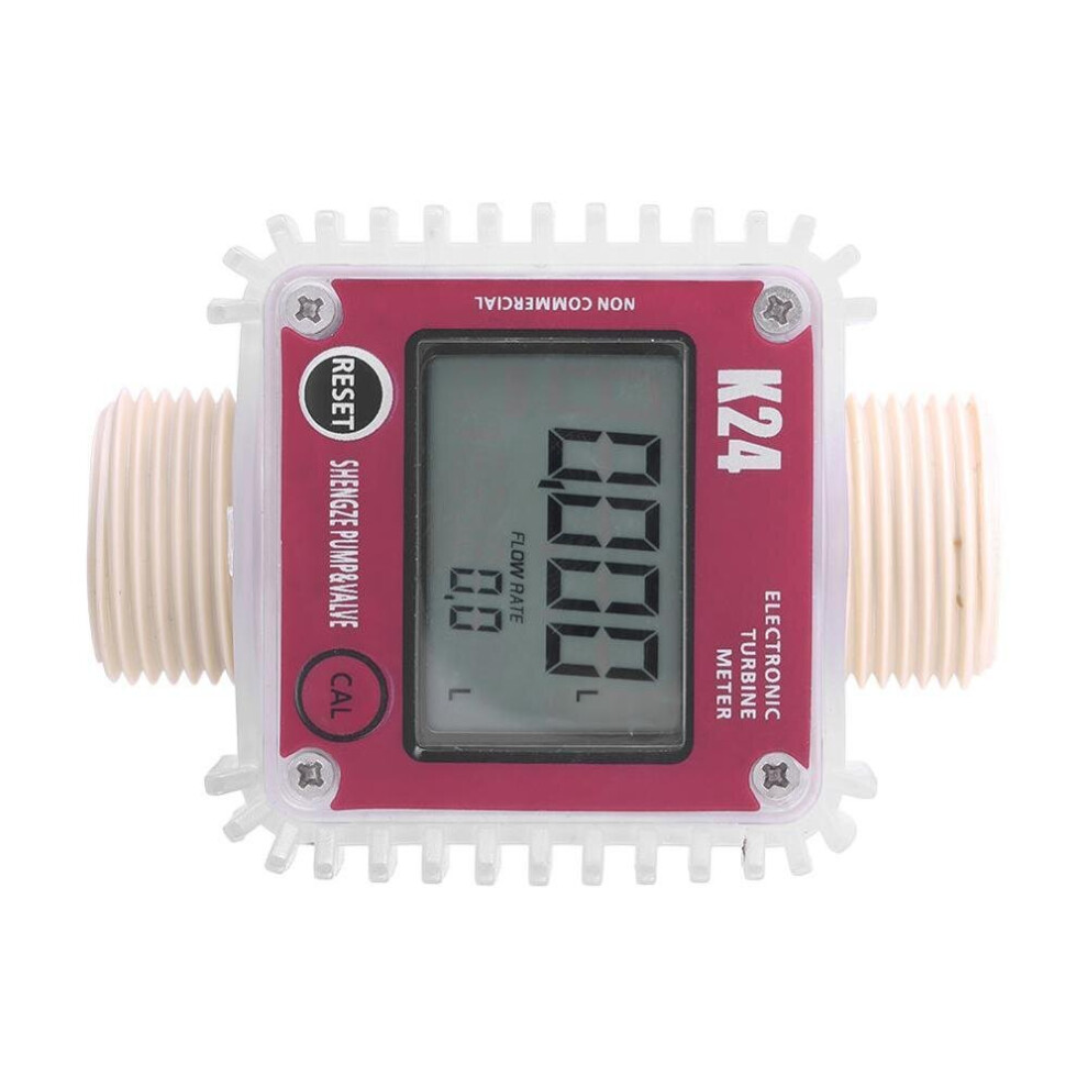 Digital K24 Turbine Flow Meter Diesel Oil Fuel Flow Meter Gauge For Chemicals Liquid Water 5063131526103