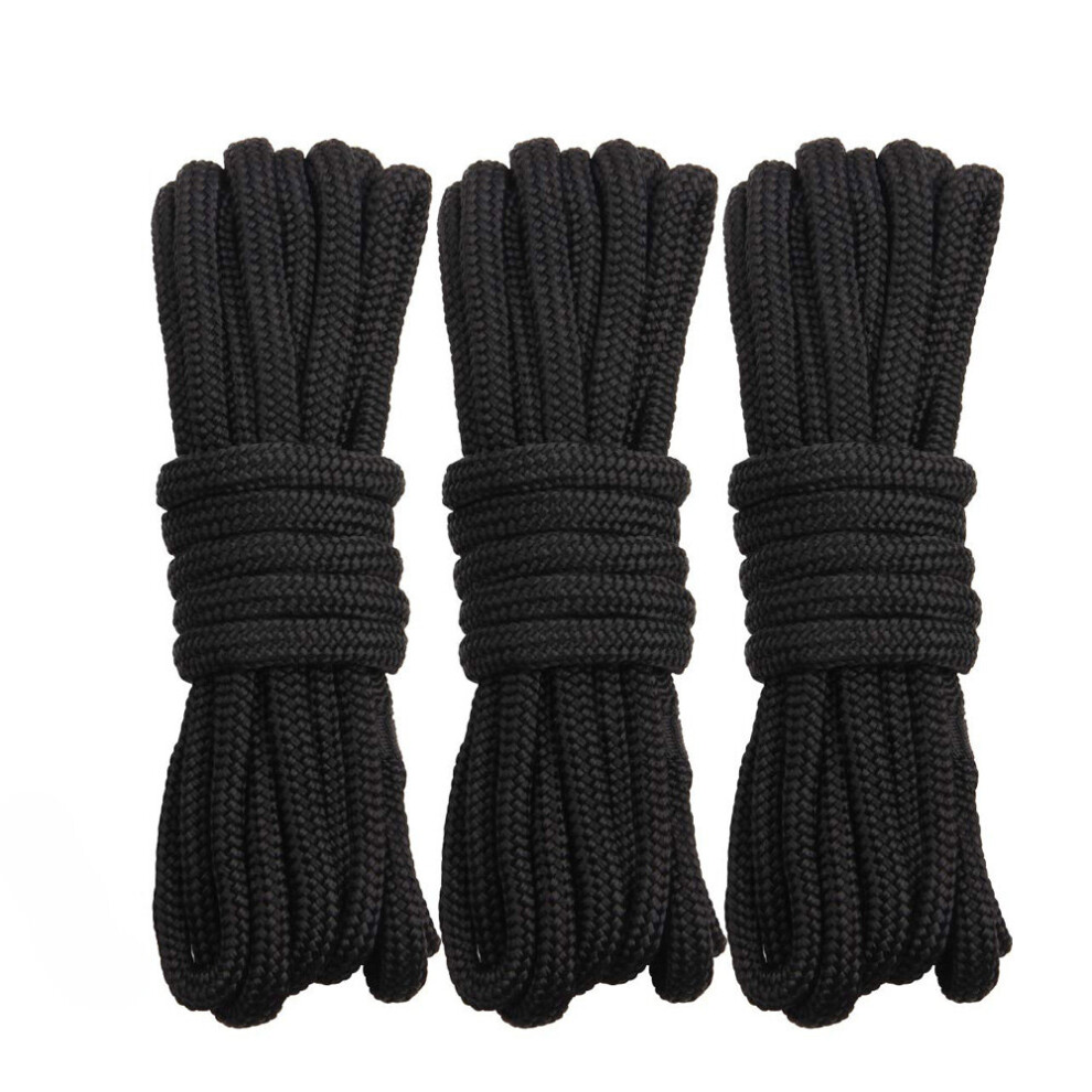 16 Strands Black Double Braid Nylon Dockline Dock Line Mooring Boat Rope Anchoring Docking Rope Length 16.5Feet 25Feet 50Feet 5063131436365