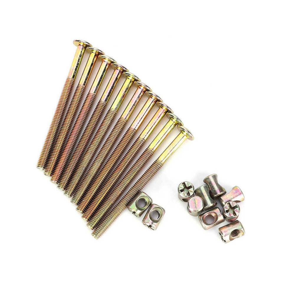 10 Pcs M6 Carbon Steel Furniture Bolts With Barrel Nuts Dowel Nut Connector Fastener Ball Plunger Hardware Access 5063131317367