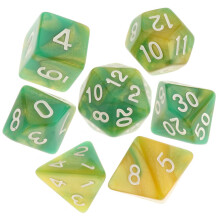 7Pcs Acrylic Double-colors Multi-sided Digital Dice Set D4 D6 D8 D10 D12 D20 7-Die Two-Color Dice Set for Table Game Toys Props