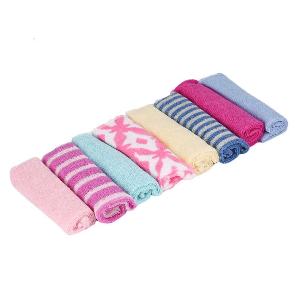 8Pcs Baby Infant Newborn Bath Towel Washcloth Bathing Feeding Wipe Cloth Soft Wejoy