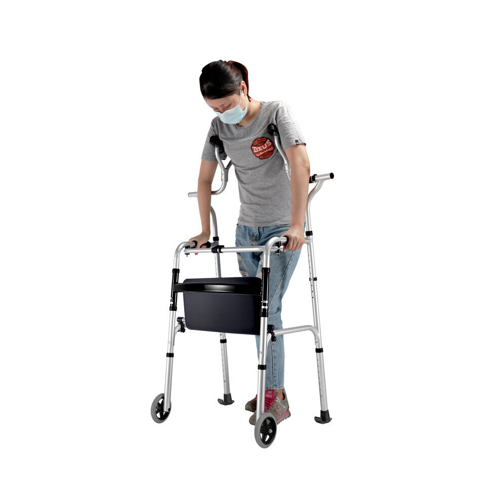 Wejoy Elderly Rehabilitation Walker Underarm Crutches Walking Stick Disabled Rollator Aluminum Alloy Standing Frame Mobility Scooter