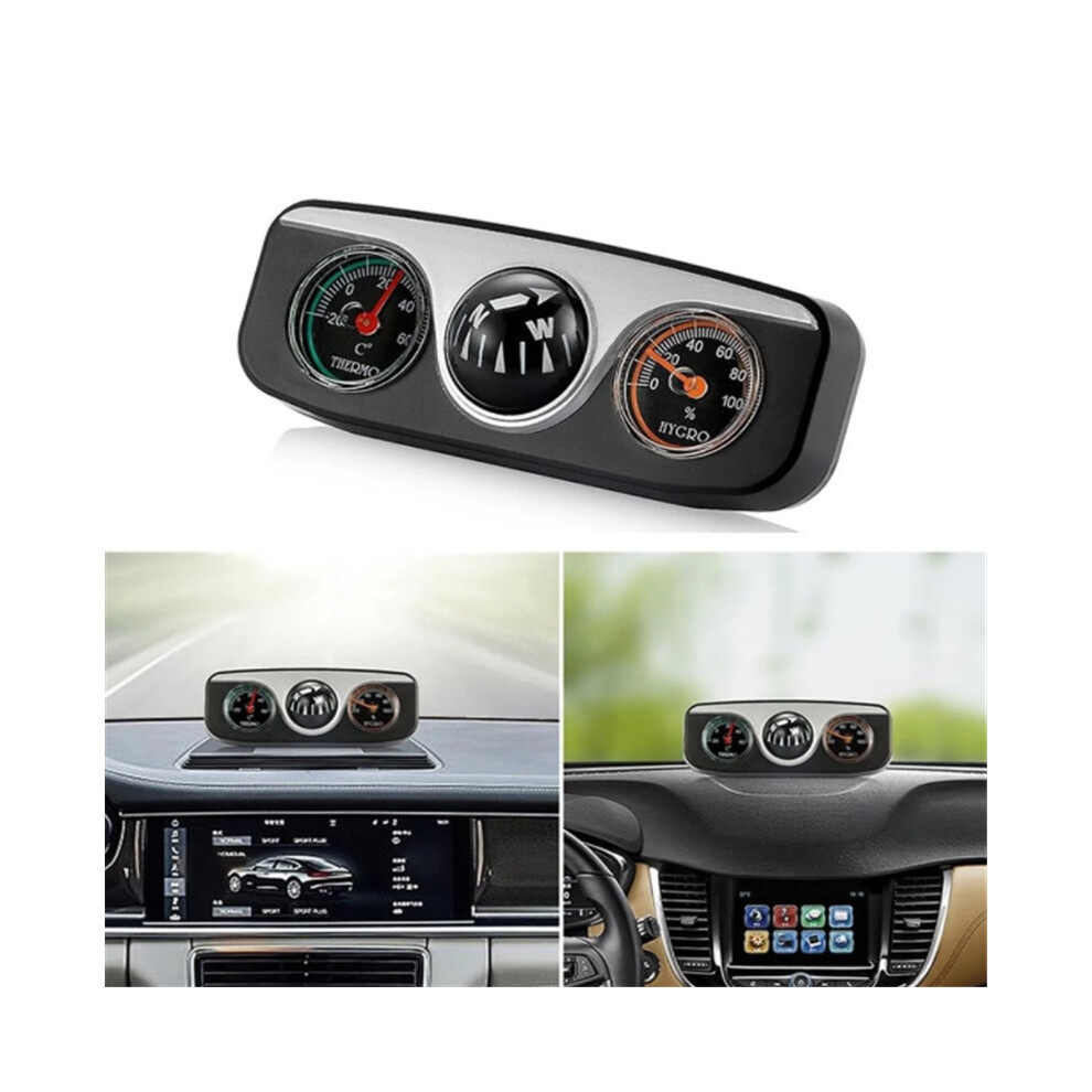3 In 1 Car Compass Car Vehicle Navigation Ball Thermometer Hygrometer Auto Interior Accessories Car Multifunctional Travel Tool 5063131397079