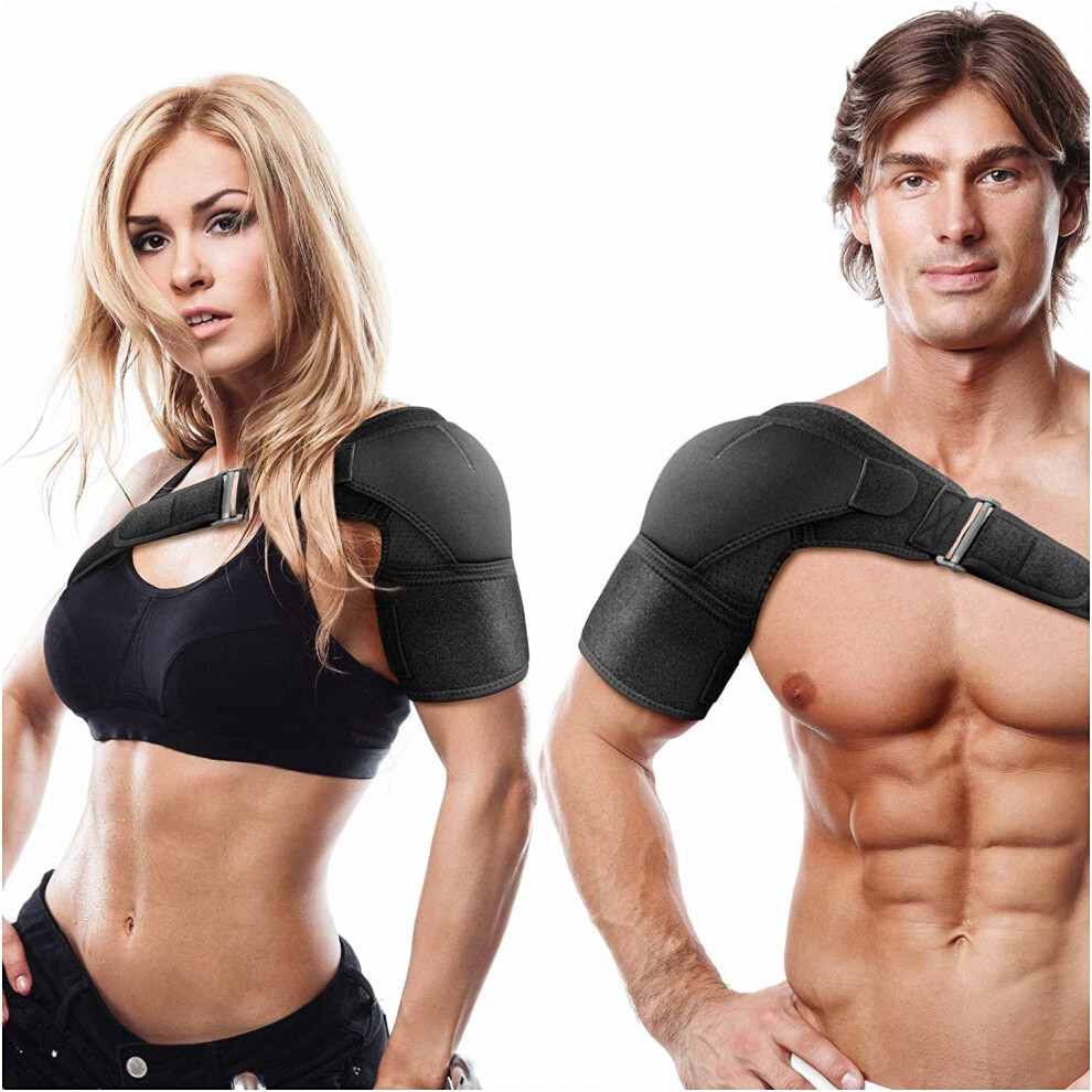 Wejoy Shoulder Support Brace For Men Women Adjustable Wrap Compression And Stability With Pressure Pad Neoprene Shoulder Pain Ice Pack