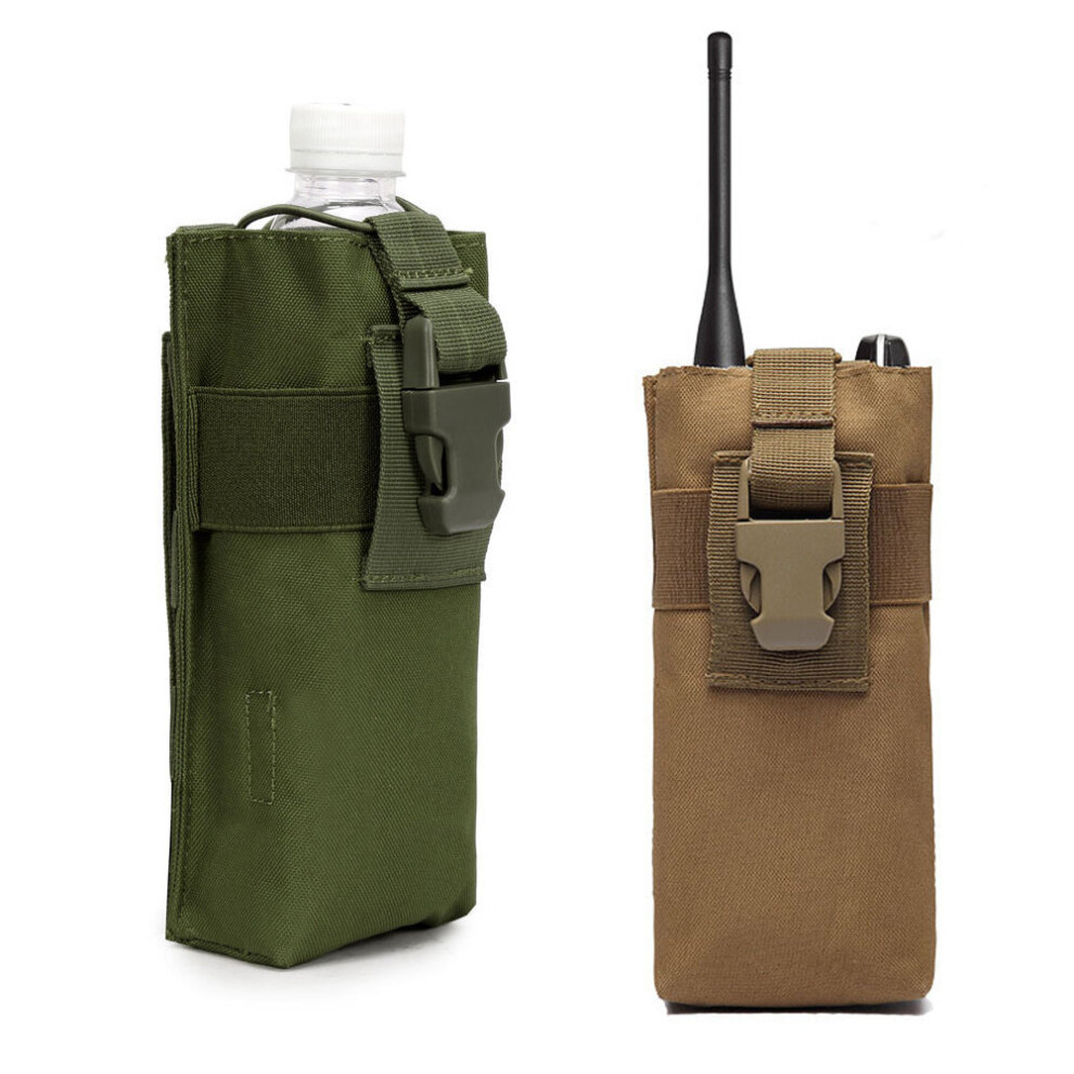 Military Tactical Water Bottle Bag Molle Radio Pouch Airsoft Paintball Camping Hunting Tools Holder Pack Walkie Talkie Holster 5063131466034