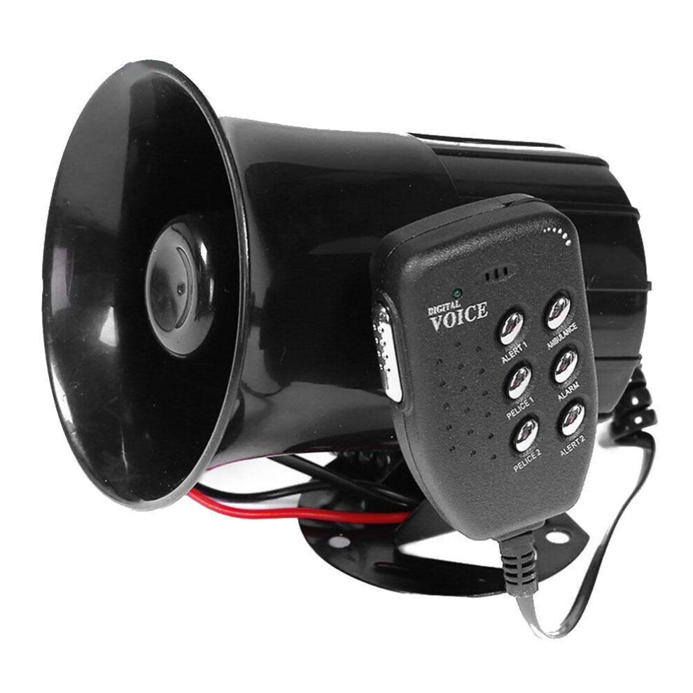 100W Car Warning Alarm Car Motor Horn 12V Mic System Speaker 6 Loudspeaker Horn Vehicle Fire Siren Sound Loud Speaker 5063131501261