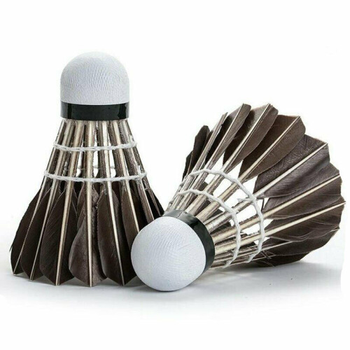 12 Pcs Pro Training Black Goose Feather Shuttlecocks Badminton Ball Game Durable 2