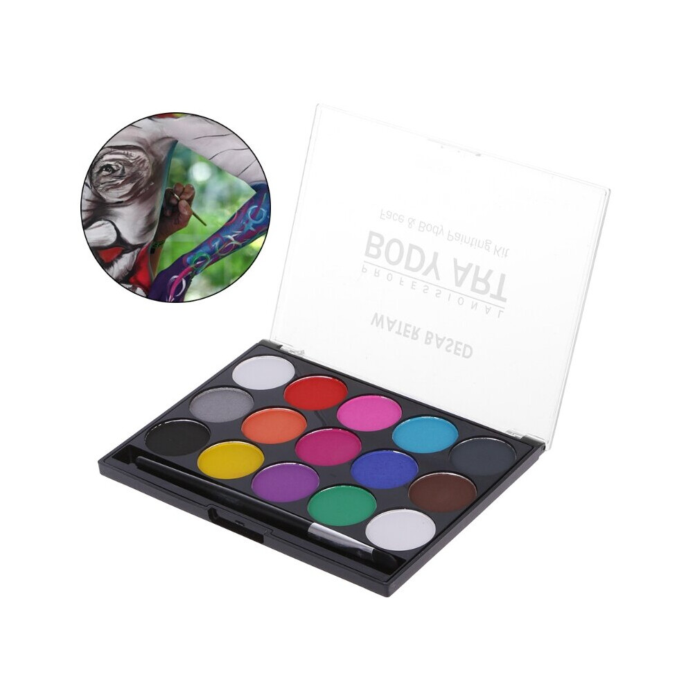 Wejoy 15Colors Face Painting Kit Body Makeup Non Toxic Water Paint Oil With Brush For Christmas Halloween Fancy Carnival Vibrant Party