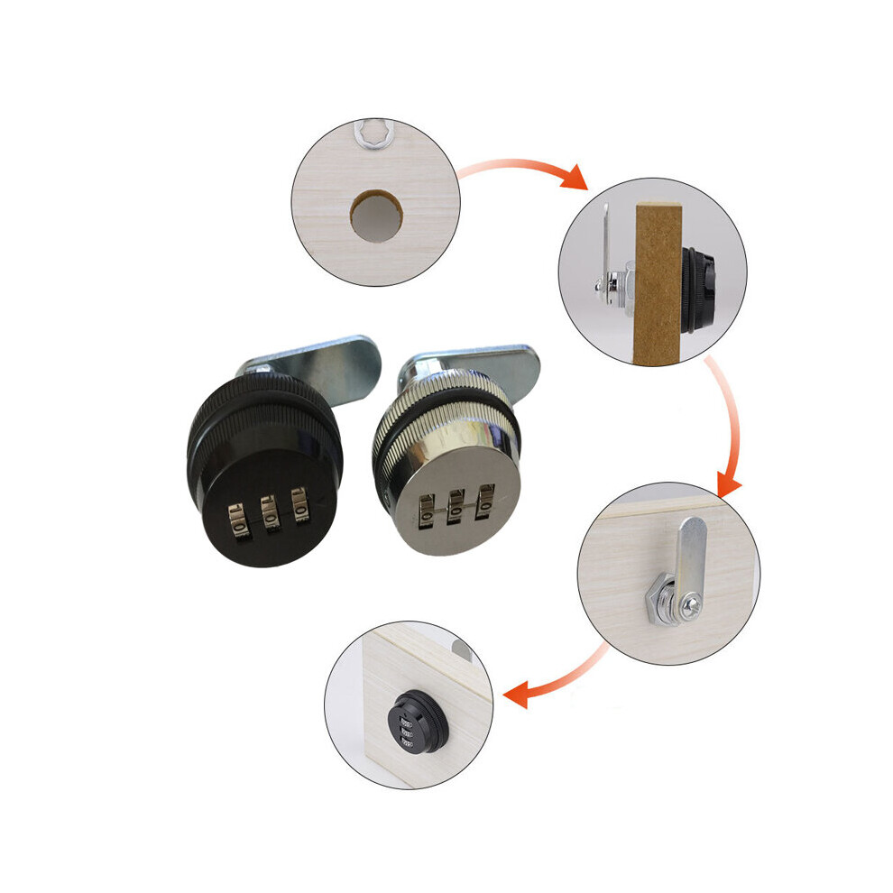 20-30Mm 3-Digit Mechanical Password Lock Zinc Alloy Combination Cabinet Cam Lock For Mailbox Cabinet Door Security Hardware 5063131348095