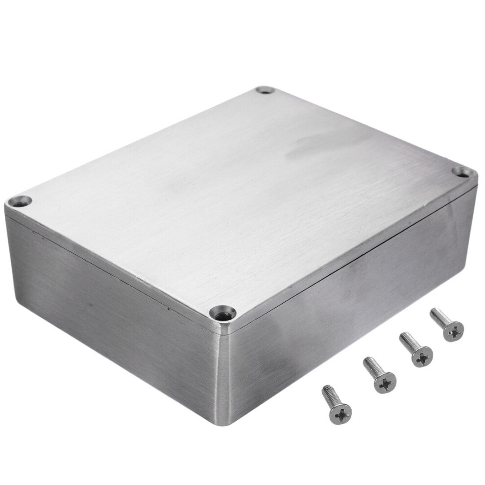 Silver Aluminium Enclosure Instrument Box Electronic Diecast Stompbox Project Box Enclosure With Screws 3 Sizes 5063131348101