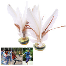 2pc China Jianzi Footbal Foot Kick Handwheel Fancy Goose Feather Shuttlecock Fitness Entertainment For Physical Exercise