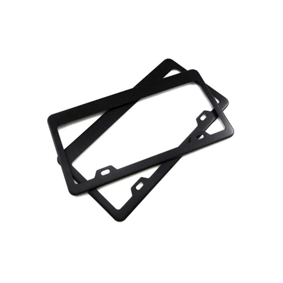2Pcs Newest Stainless Steel Car Auto Vehicles License Plate Frame Tag Cover Holder With Screw Caps Car Styling Black 5063131440850