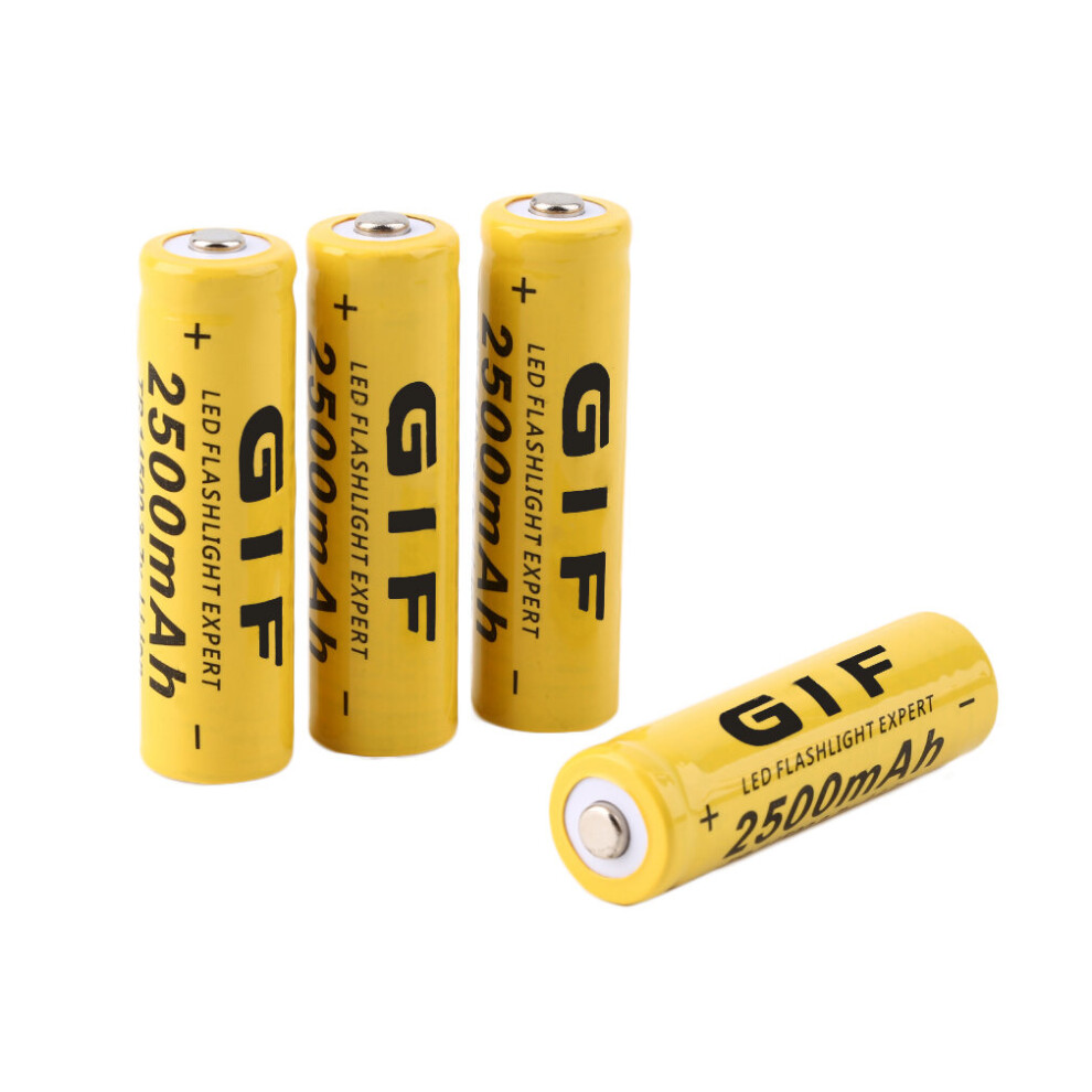 4Pcs 3.7V 14500 2500Mah Li-Ion Rechargeable Battery For Flashlight Torch Yellow 5063131635188
