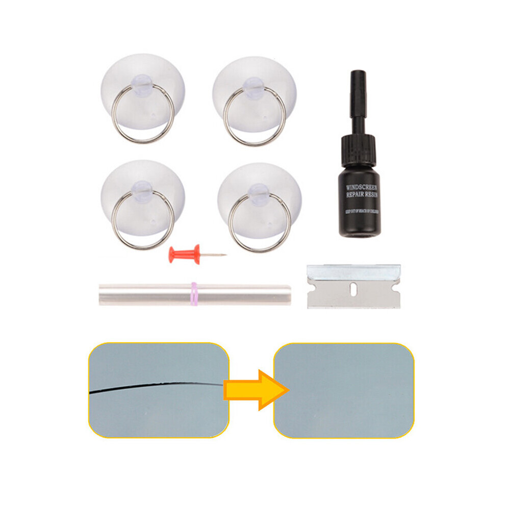 Car Windshield Repair Kit Glass Windscreen Restore Repairing Tools Set Big Chip Crack Repairing Car Auto Kit Car Repair Tool Set 5063131529456