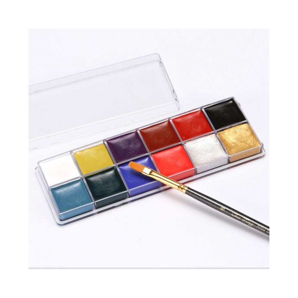 Wejoy 12-Color Face Body Art Painting Body Painting Drama Clown Halloween Makeup Face Christmas Halloween Party Makeup Tools
