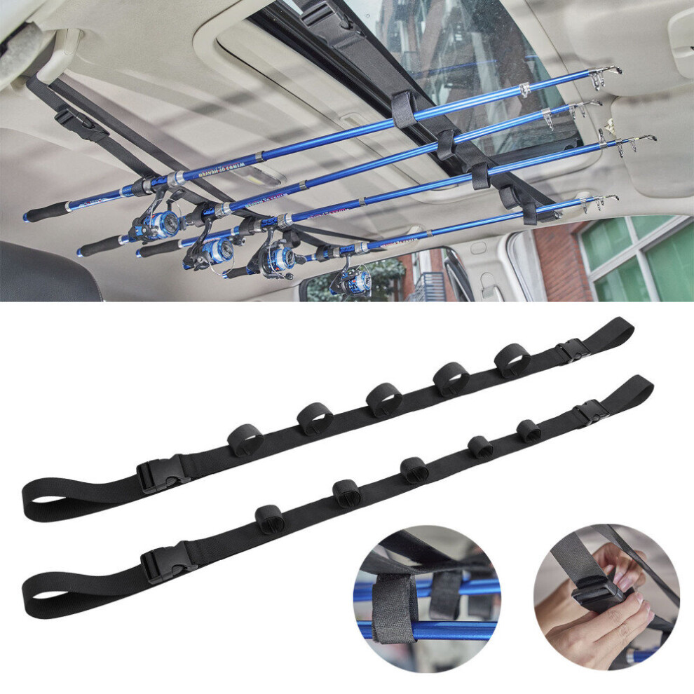 Vehicle Fishing Rod Holder Ceiling Mount Adjustable Portable Belt Carrier  Easy Install Removable Durable Storage Black Reel Rack on OnBuy