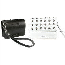 Rivets Golf Rangefinder Leather Bag 2 colors Golf Rangefinder Leather Case Storage Bag PU Leather Protector Portable Belt Bag