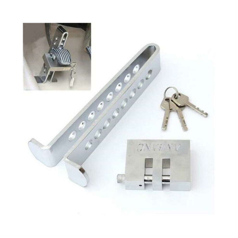 Car Clutch Safety Lock Car Auto Brake Pedal Lock Stainless Steel Clutch Lock Throttle Accelerator Anti-Theft Tool Pedal Lock 5063131449617