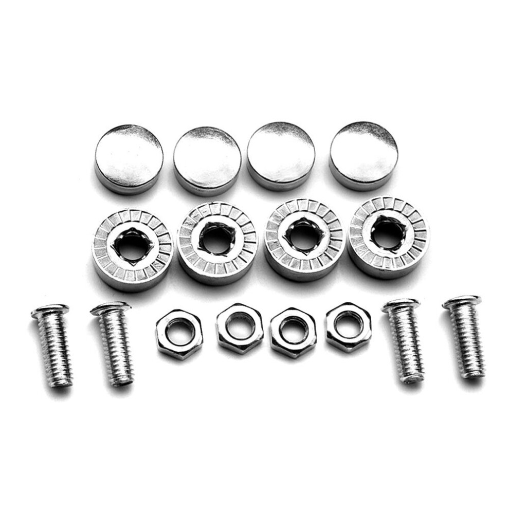 4Pcs Universal Car License Plate Security Screw Bolt Caps Covers For Car Truck Chrome 5063131441000