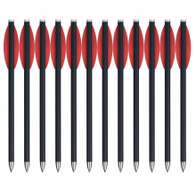 12/24pcs Crossbow Bolt Carbon Arrow 6.25inch with Plastic Feather Fixed Arrowhead for Crossbow Hunting and Shooting Accessories