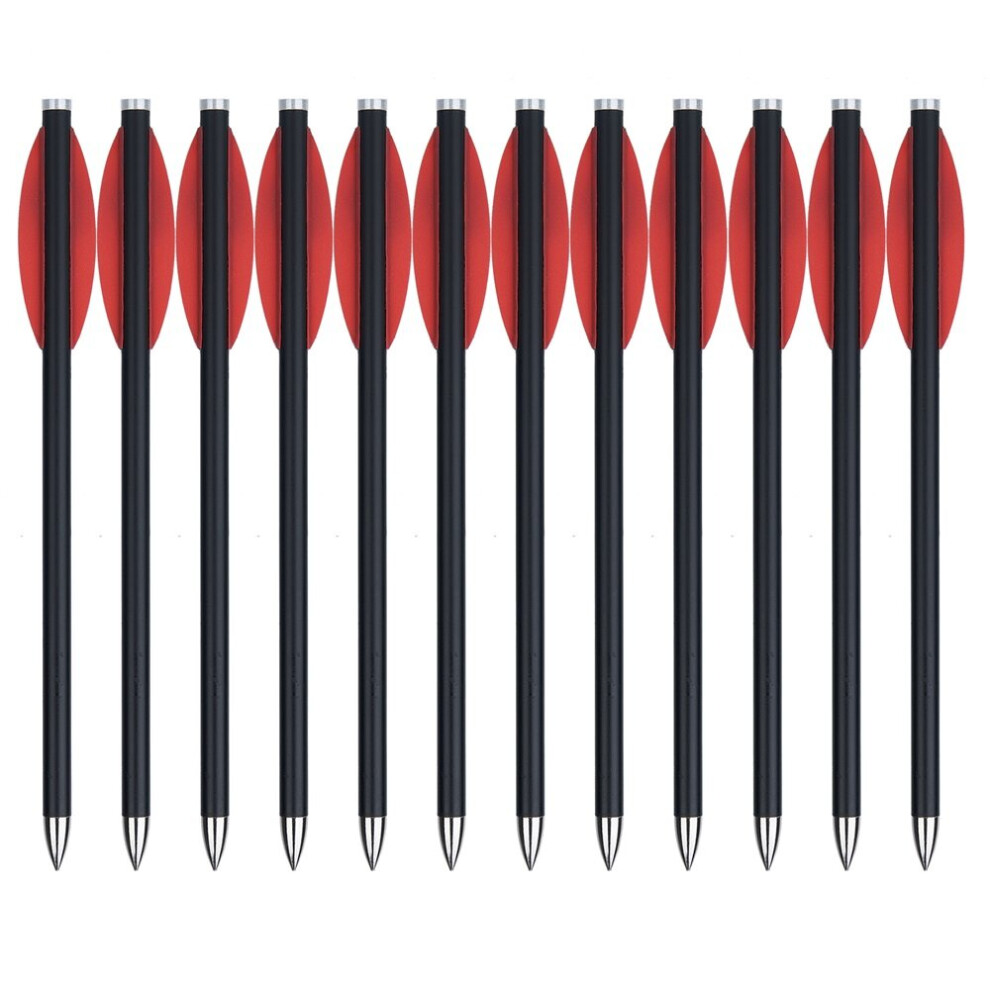 12/24pcs Crossbow Bolt Carbon Arrow 6.25inch with Plastic Feather Fixed Arrowhead for Crossbow Hunting and Shooting Accessories