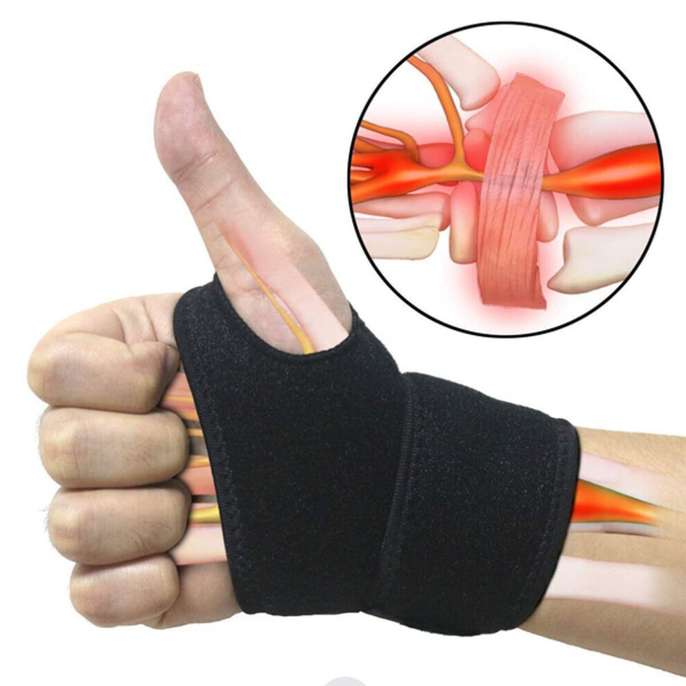 Wejoy Black Adjustable Wristband Gym Training Hand Wrist Brace Carpal Tunnel Sport Sprain Protector Wristbands Support Compression Bandage