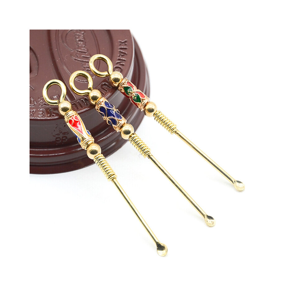 Wejoy 1Pc Ear Spoons Retro Brass Portable Ear Cleaning Tool Ear Pick Ear Wax Remover Curette Cleaner Keychain Pendants