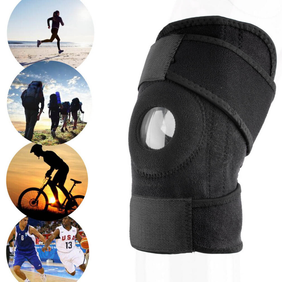 Adjustable Strap Elastic Patella Sports Support Brace Black Neoprene Knee 5063131612875