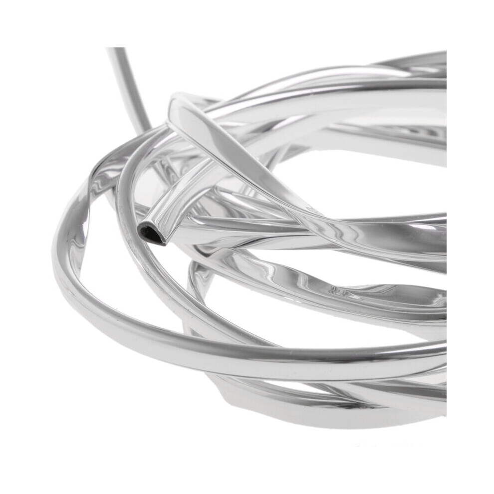 Universal Automotive 3Meter X 6Mm "U" Style Tube Chrome Trim Strip Bumper Air Vent Grille Switch Rim Moulding Decoration Silver 5063131499070
