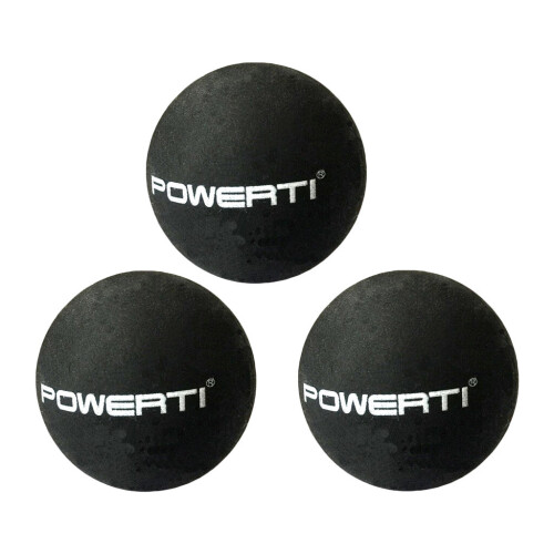 3 Pack Rubber Double Yellow Dot Squash Balls Racing Training Practice Balls 1