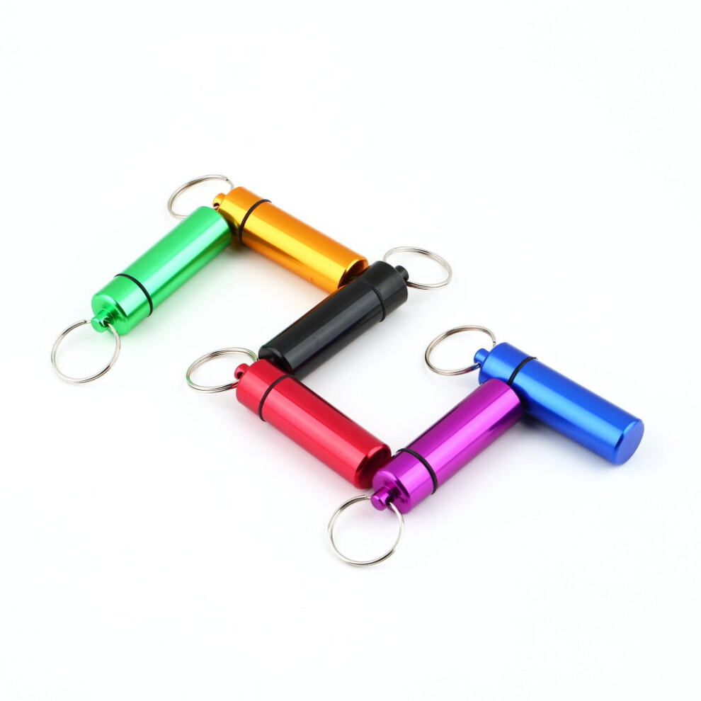 Wejoy Waterproof Pill Shaped Aluminum Alloy Pill Drug Bottle Holder Container Keychain