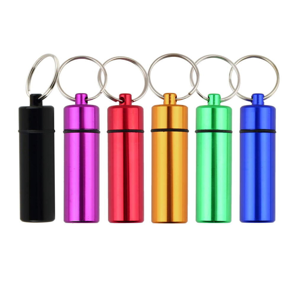 Wejoy Waterproof Pill Shaped Aluminum Alloy Pill Drug Bottle Holder Container Keychain