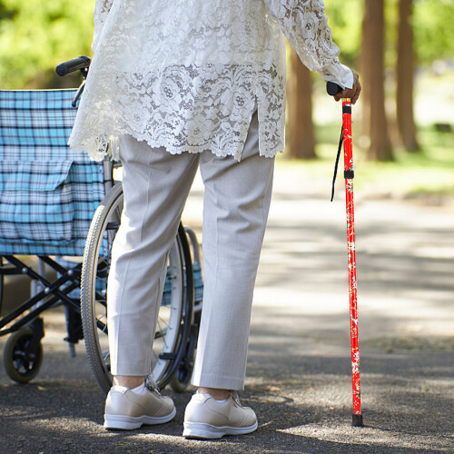 Folding Walking Cane Easy Adjustable Height Folding Extendable Walking Stick Lightweight Flexible Durable Walking Aid Mobility 2