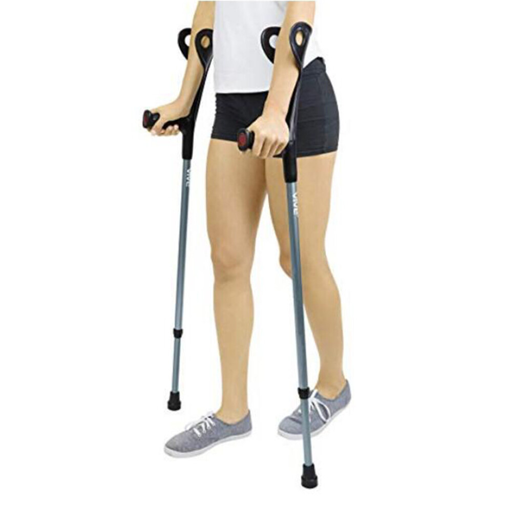 Wejoy 2Pcs Adjustable Collapsible Walking Forearm Crutches With Ergonomic Grips