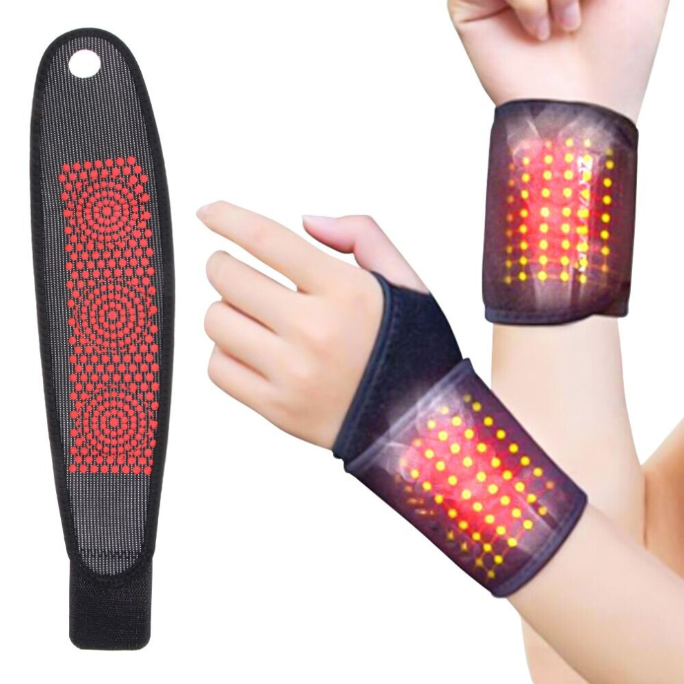 Wejoy Black New Magnetic Therapy Self-Heating Wrist Support Brace Wrap Heated Hand Warmer Compression Pain Relief Wristband Belt