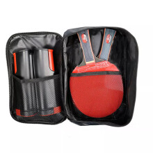 Portable Ping Pong Racket Set Table Tennis Blade Rackets Paddle of 2 Long Handle Ping Pong Paddles + 1 Retractable Net