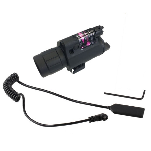 200 Lumen Tactical LED Laser Flashlight Combo Red Sight Wrench Tail Switch