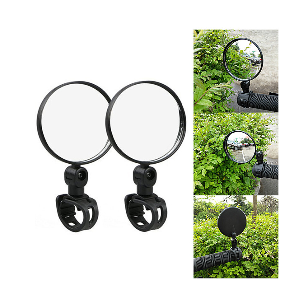 2Pcs 360 Rotation Bicycle Rear View Mirrors Cycling Wide Range Back Sight Mirror Adjustable Mtb Left Right Handlebar Mirrors Black 5063131348415