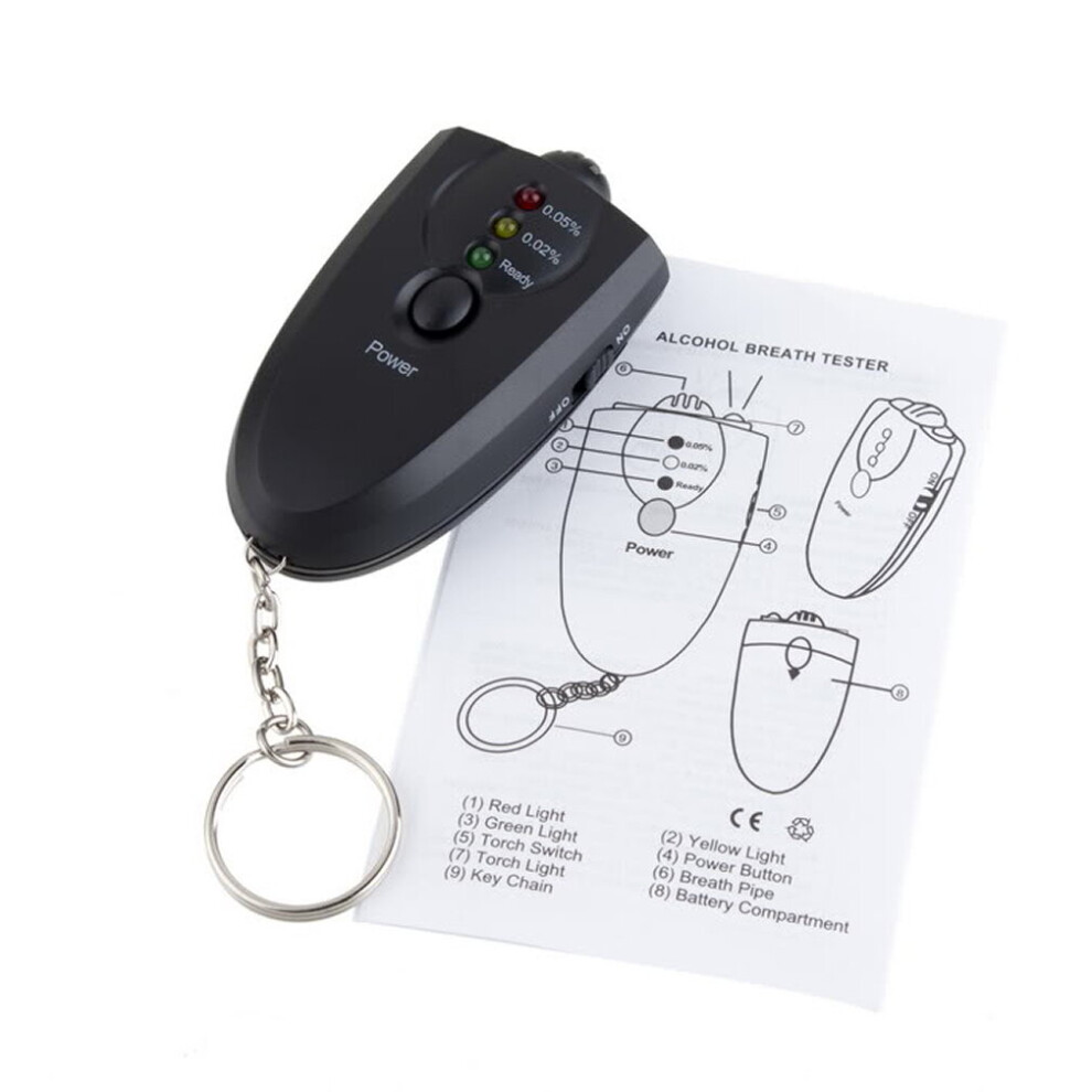 NEW Portable Keychain LED Alcohol Breath Tester Breathalyzer