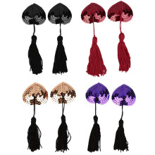 Women's Sexy Lingerie Tassel Sequin Breast Bra Heart Nipple Cover Stickers