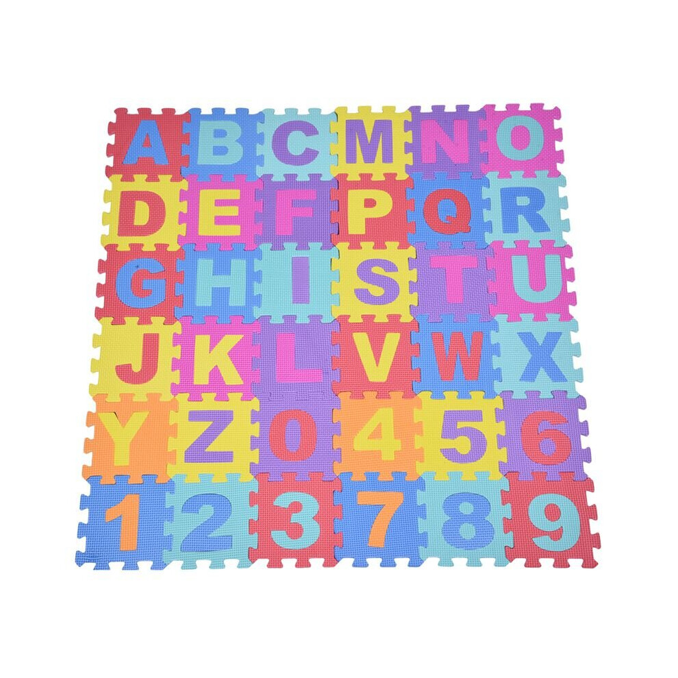 Wejoy 36Pcs Soft Eva Foam Baby Children Kids Play Mat Alphabet Number Puzzle Jigsaw