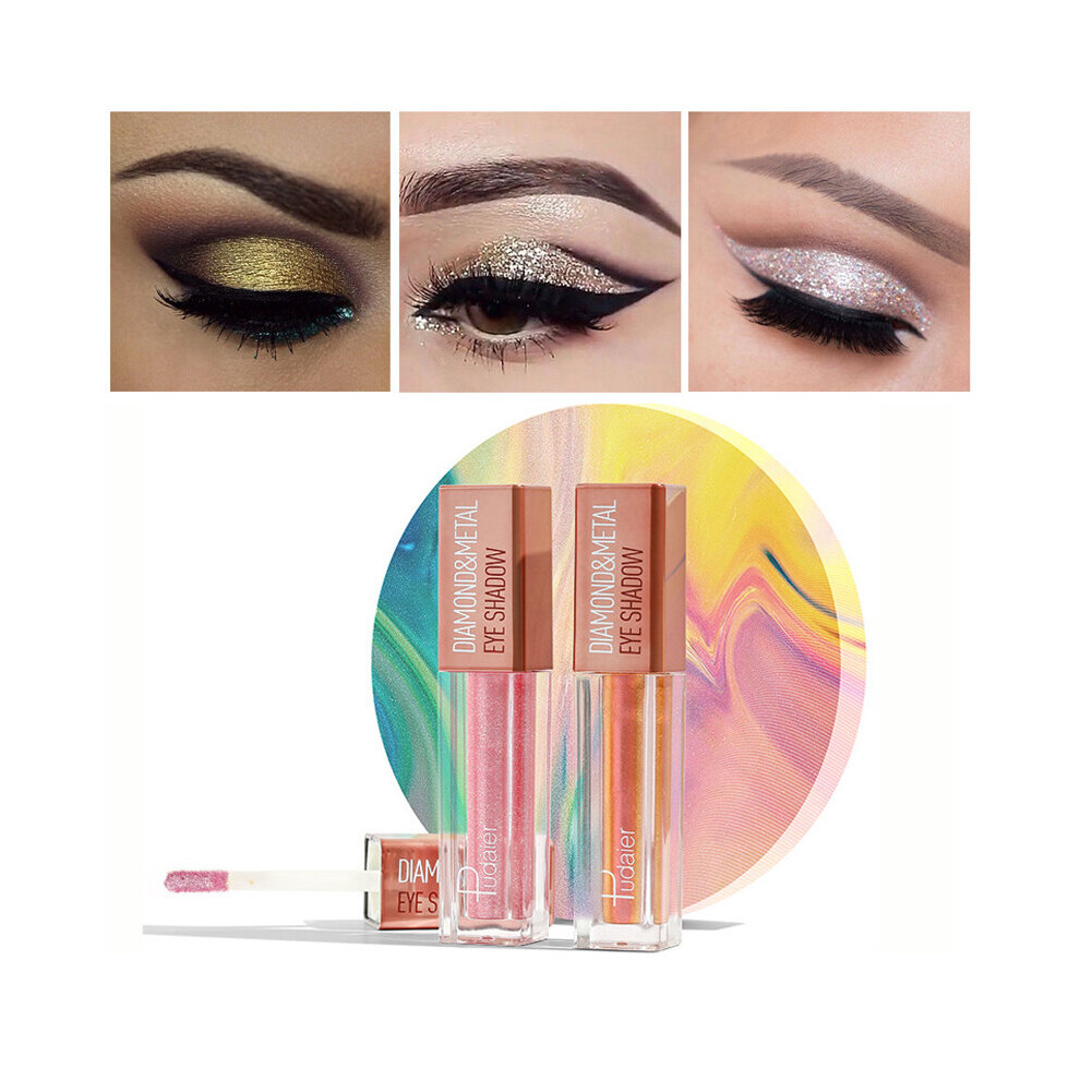 Wejoy Liquid Eyeshadow Metallic Diamond Shiny Eyeshadow Waterproof Glitter Makeup Liquid Eyeliner Eye Makeup Pallete Eye Cosmetics