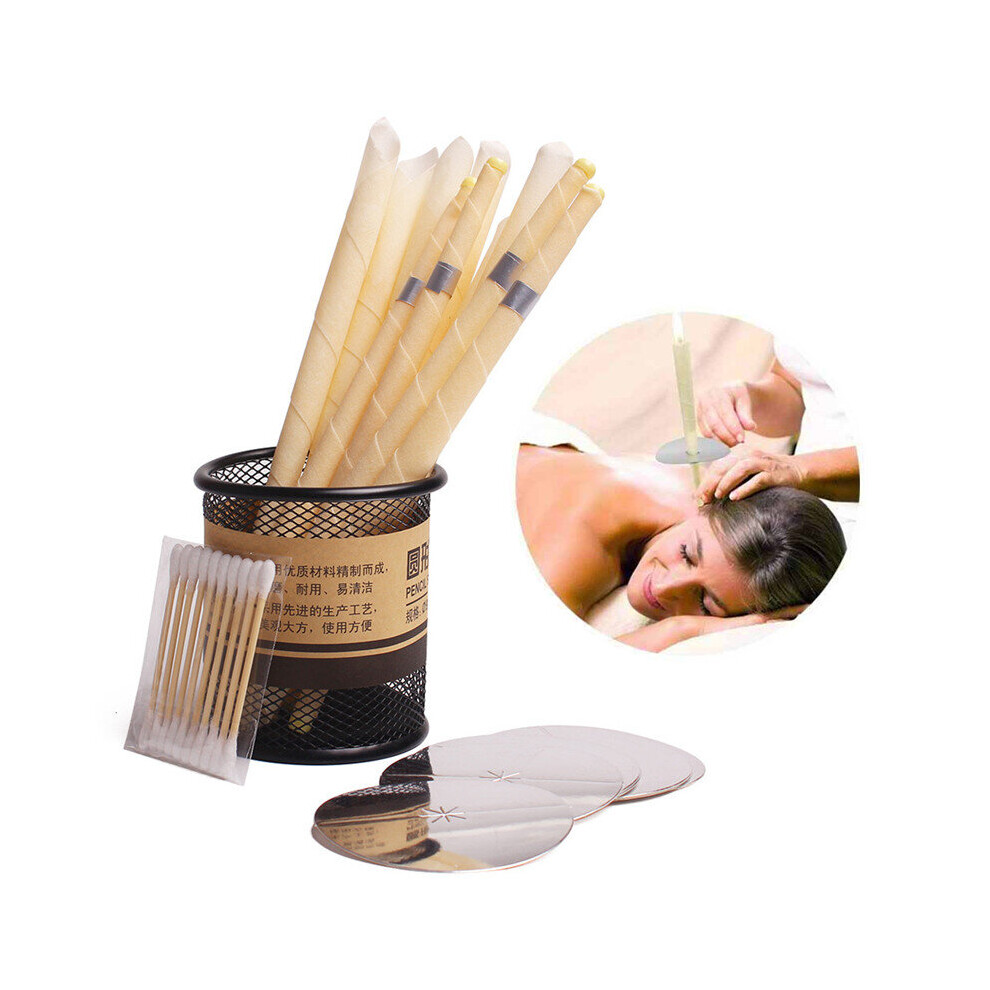 Wejoy Indiana Candling Fragrance Ear Cleaner Hopi Ear Candle 10Pieces Wax Remover Horn Earplug Tray Round Aromatherapy Ear Candle