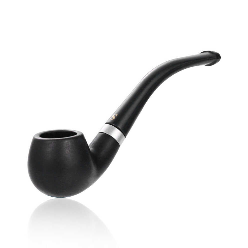 Wejoy Black 110Mm Vintage Durable Wood Curved Tobacco Cigar Cigarette Pipes Smoking Pipe Gifts Smoking Accessories