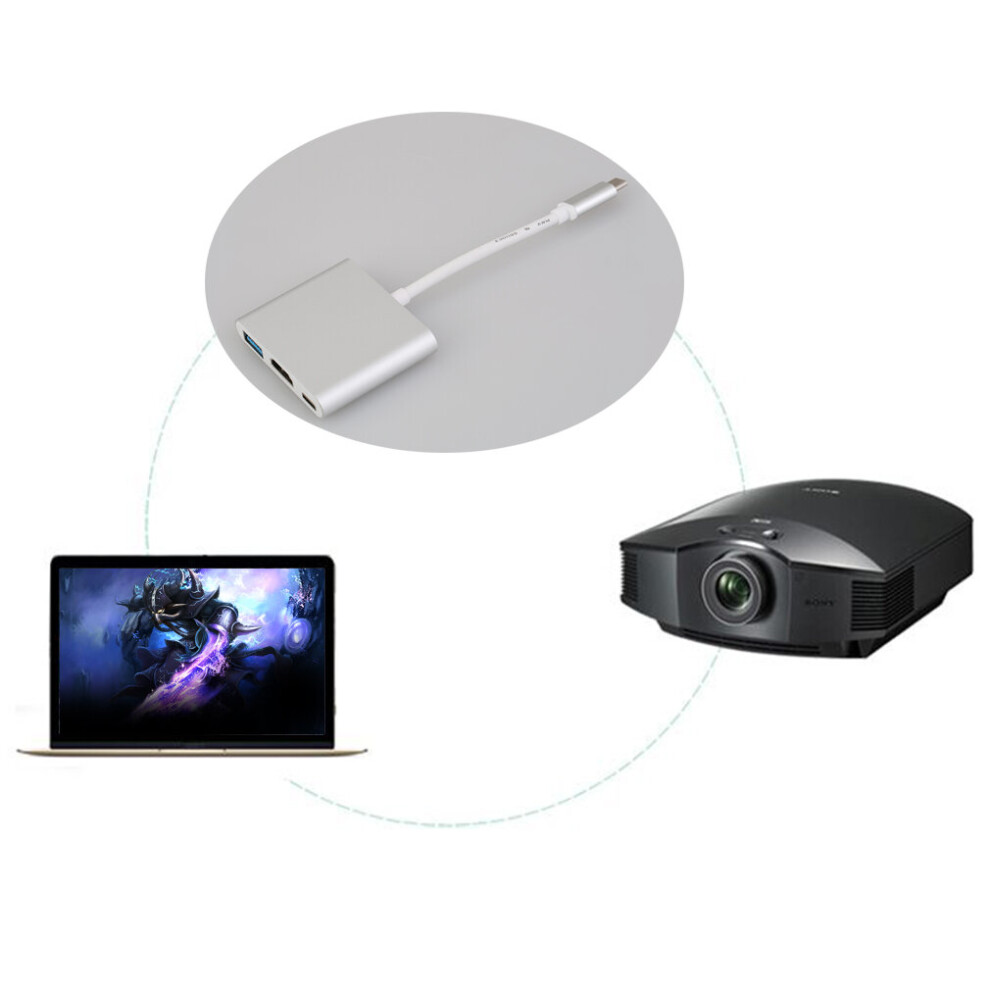 Universal Usb 3.1 Multiport Adapter Usb To Hdmi + Usb3.0 + Type-C Converter 5063131604498