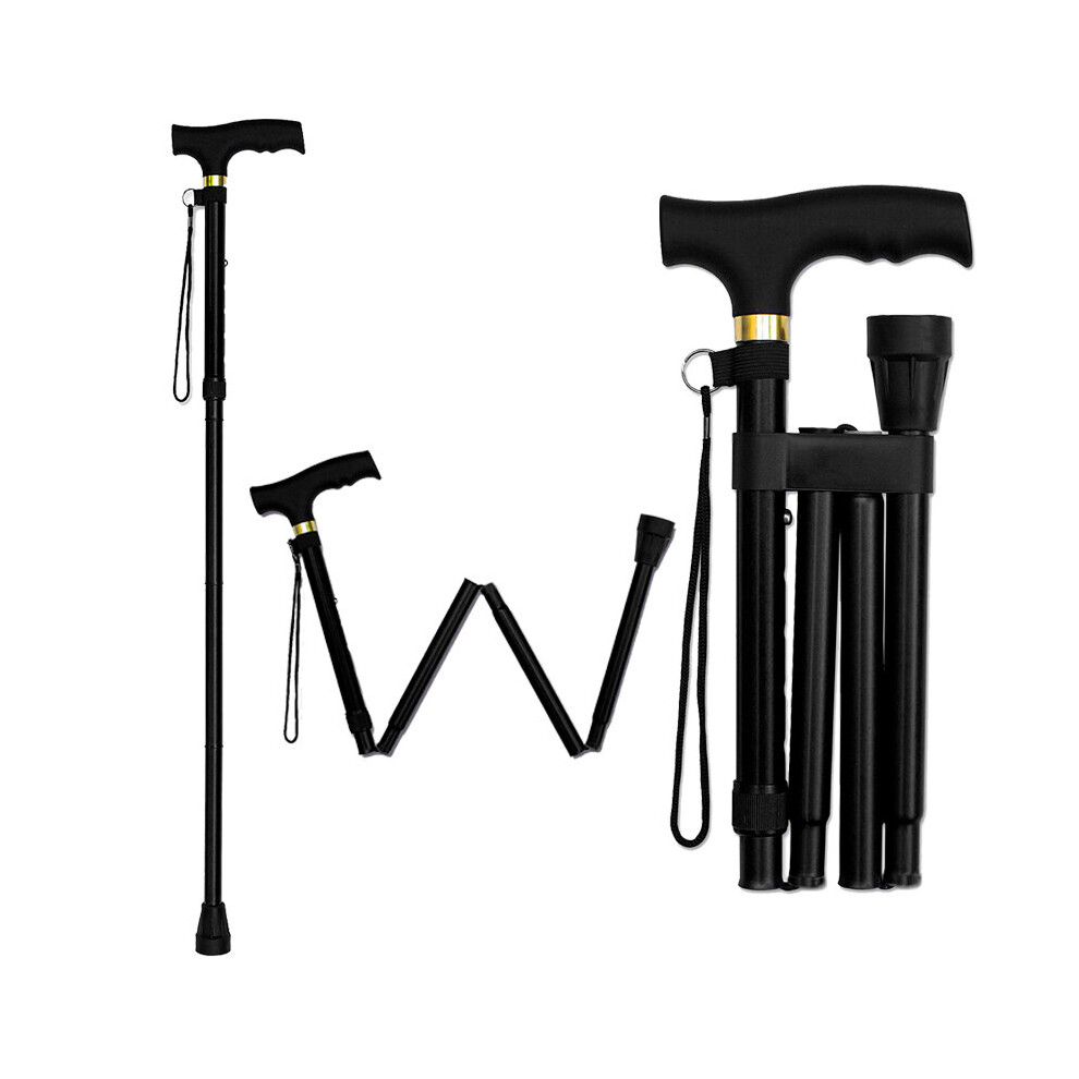 Wejoy Multifunction Walking Stick Trekking Poles Telescopic Fold Crutches Hiking Stick Crutch Elderly Metal Stick Walking Cane Outdoor