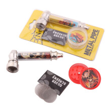 High Quality Metal Pipes Tobacco Pipe Filter Smoking Pipe +Mill Grinding Smoke Detectors Grinder Cigarette Holder Mouthpiece