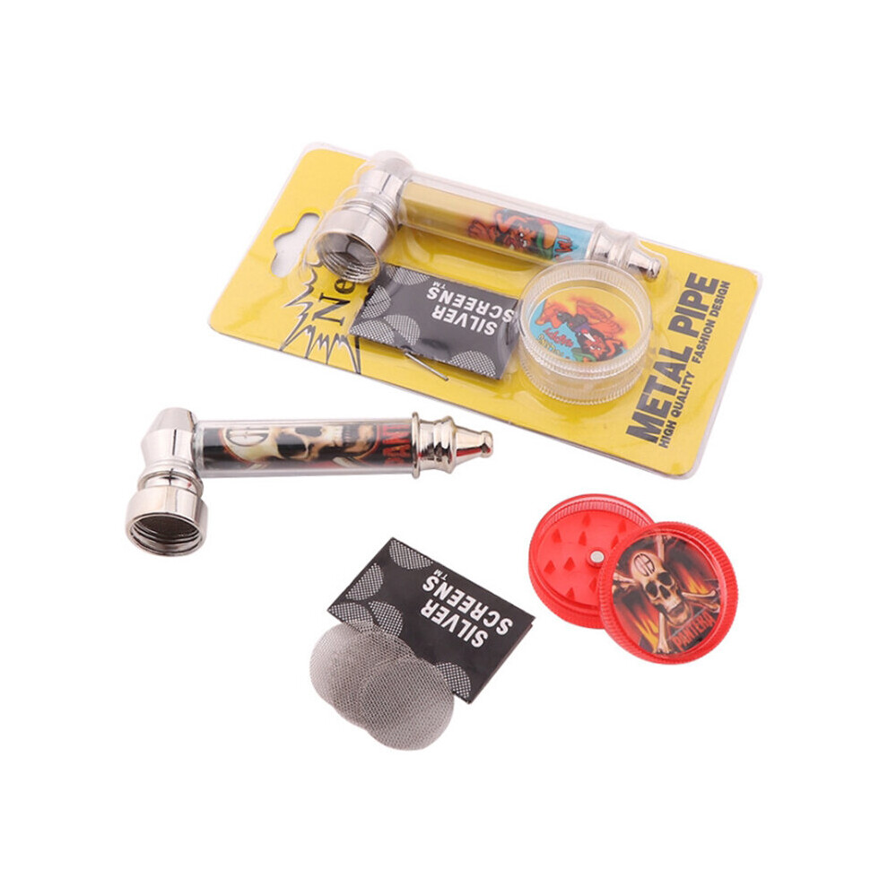 Wejoy High Quality Metal Pipes Tobacco Pipe Filter Smoking Pipe +Mill Grinding Smoke Detectors Grinder Cigarette Holder Mouthpiece